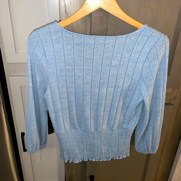 NWT ALMOST FAMOUS LIGHT BLUE BLOUSE - Picture 2 of 3